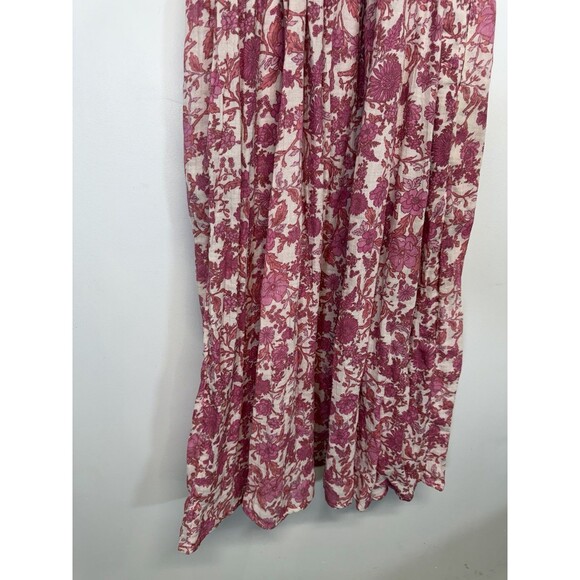 Free People  Women’s Sweet Nothings Midi Dress Women's Pink Floral Cotton Sz S - Picture 15 of 16